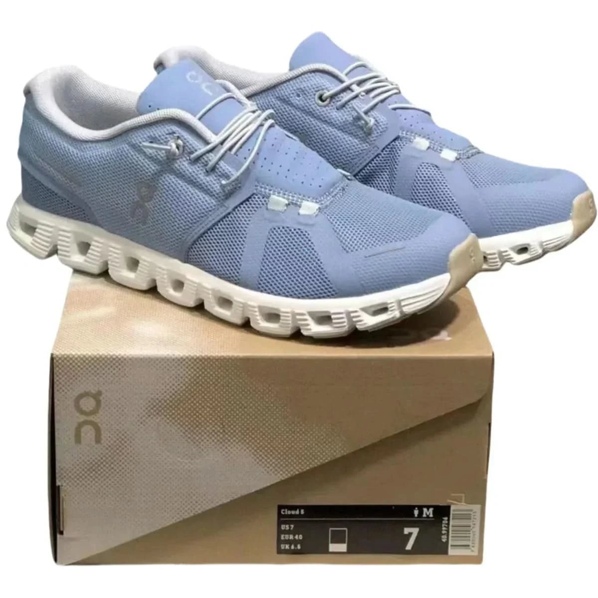 On Cloud 5 Men's Light Grayish Blue White - Onsrunners