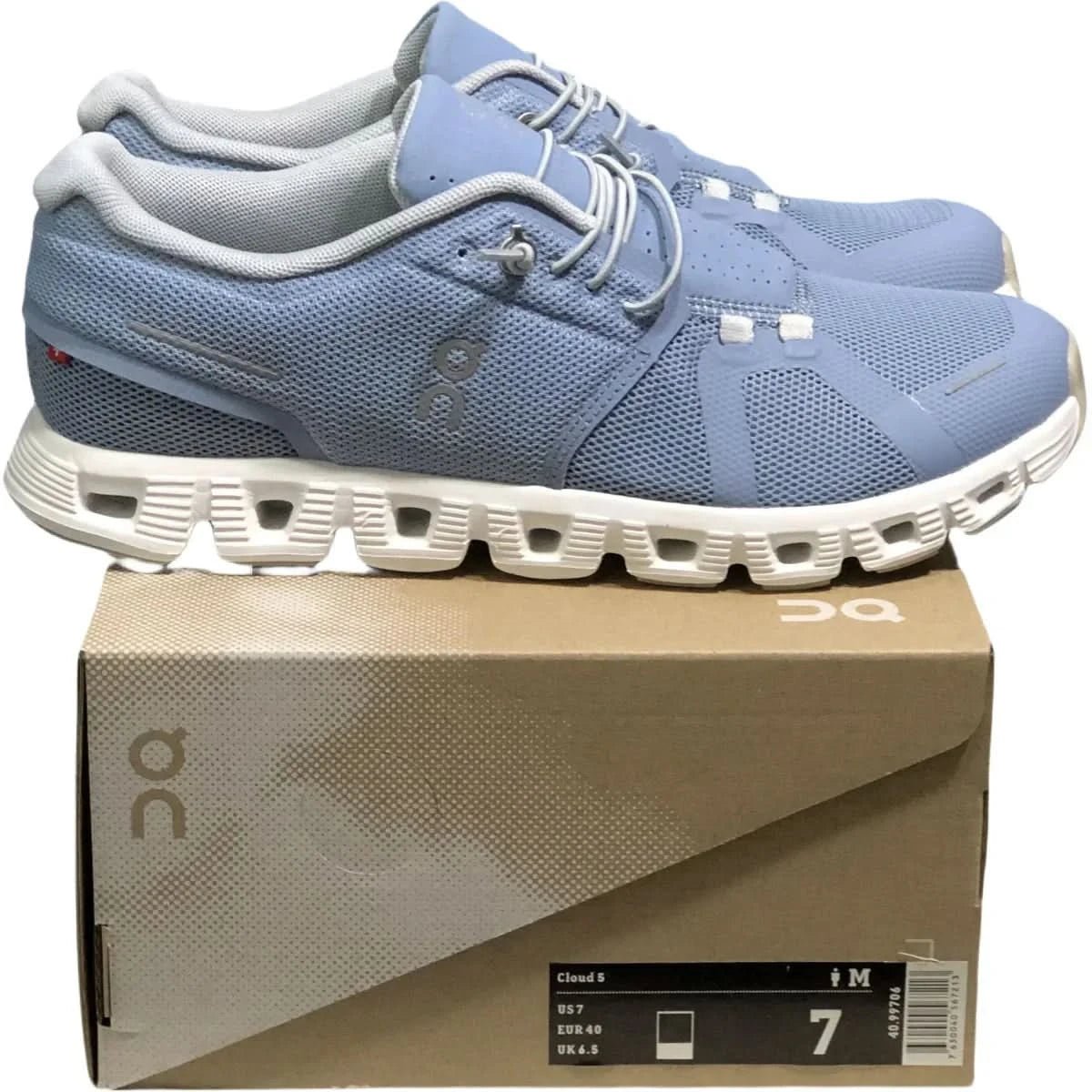 On Cloud 5 Men's Light Grayish Blue White - Onsrunners