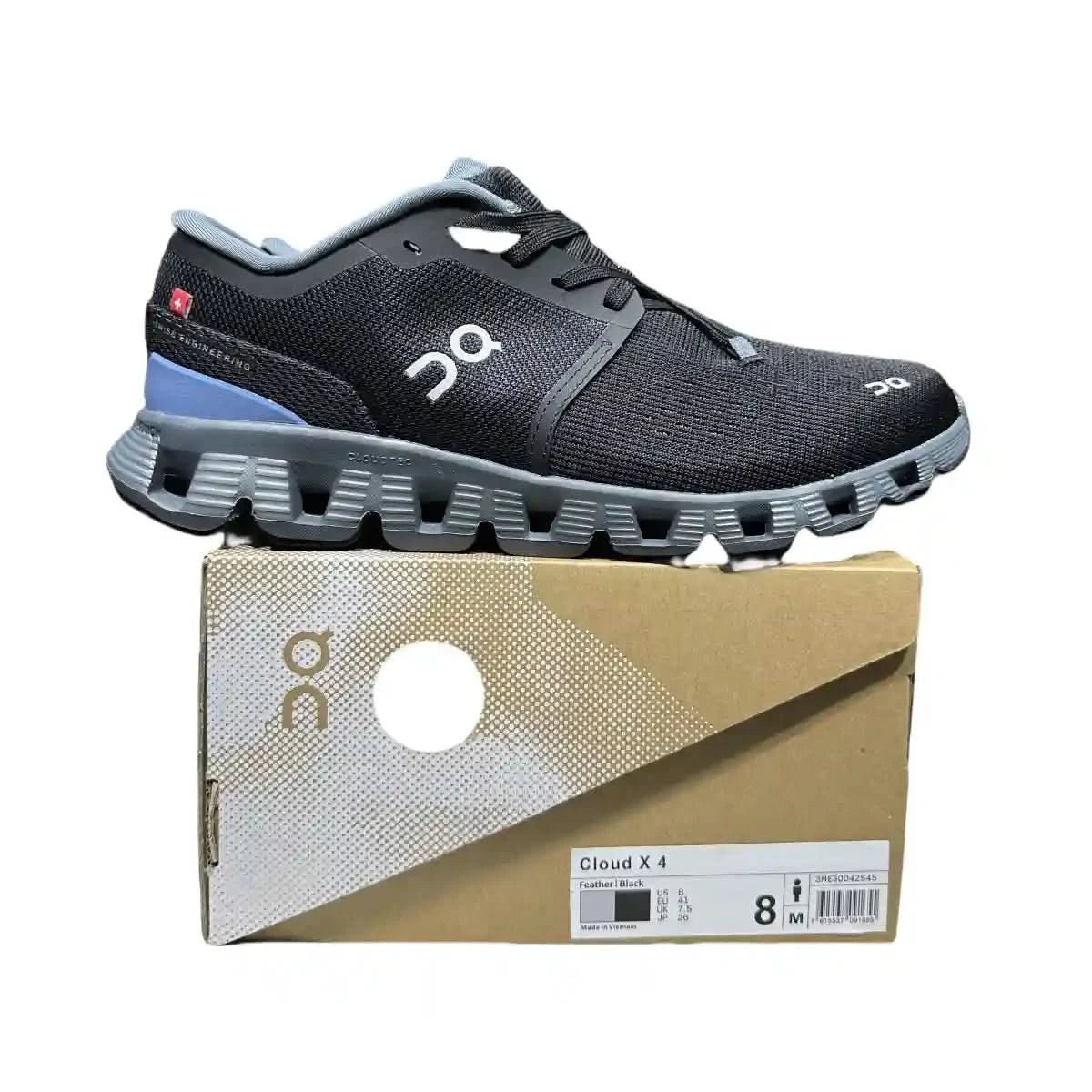 On Cloud X4 Women’s Black/Light Gray - Blue - Onsrunners