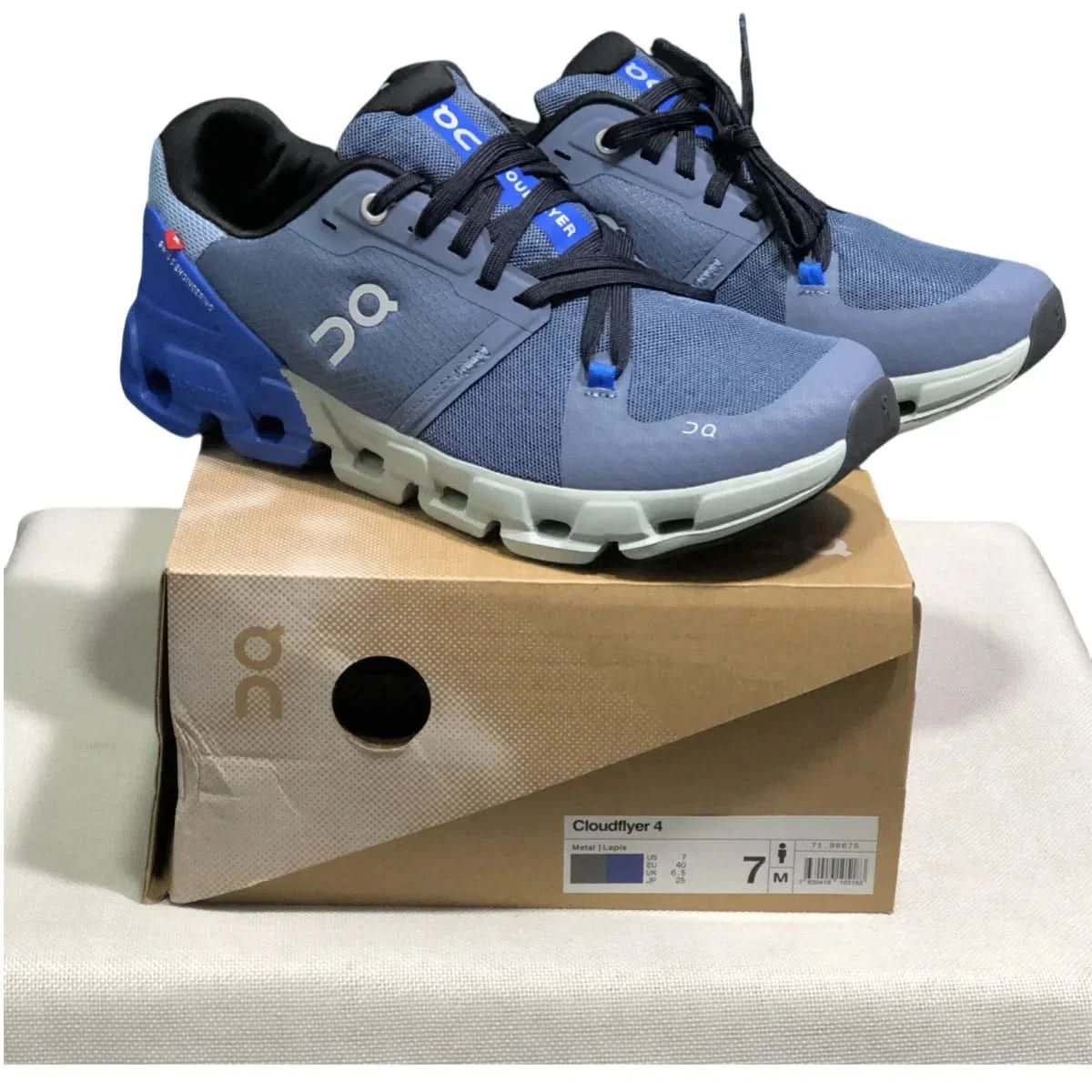 On Cloudflyer 4 Men's Gray/Blue - Onsrunners