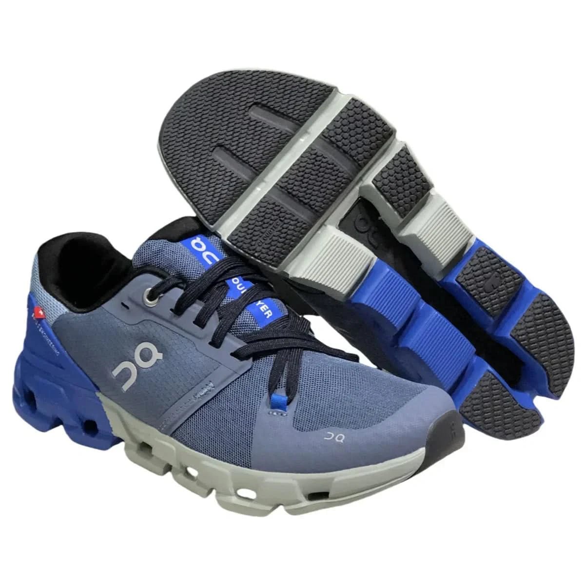 On Cloudflyer 4 Men's Gray/Blue - Onsrunners