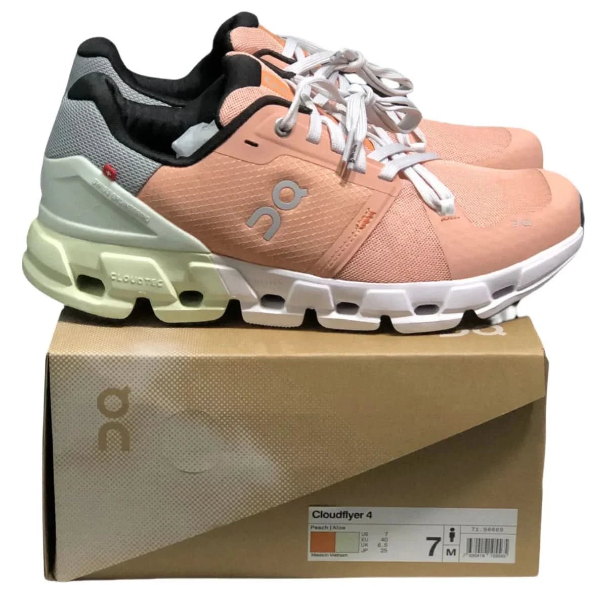 On Cloudflyer 4 Women's Peach/Green - Onsrunners