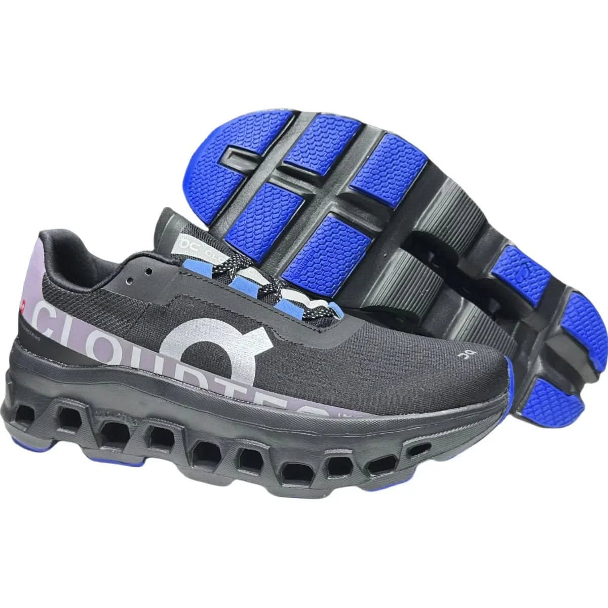 On Cloudmonster Men's Black/Blue - Onsrunners